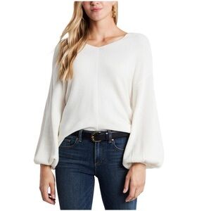 1. State Cream V-Neck Sweater